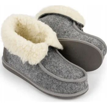 Pánské pantofle Pánské bamboše papuče zateplené, vysoké, nazouvací pantofle kožich, velikost vel.