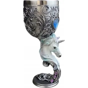 Sklenice EPICKÝ PIVNÍ SKLENICE JEDNOROŽEC ČAJOVÝ POHÁR Z NEREZOVÉ NEREZOVÁ OCEL 200 ML LARP RPG