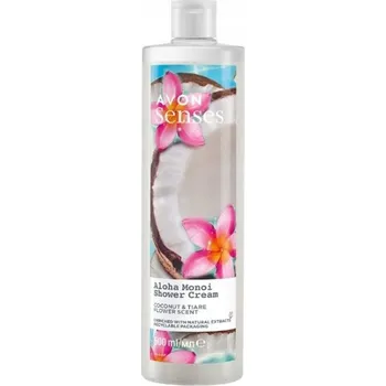 Sprchový gel Avon Senses Aloha Monoi Kokos a Květ Tahiti 500 ml krémový sprchový gel