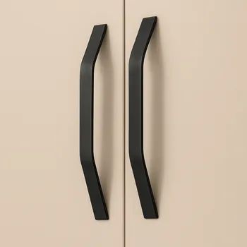 Nábytkové kování Rujzdesign Úchytka DANIELA / Černá broušená 160 mm