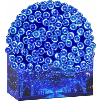 Vánoční dekorace Vánoční osvětlení na stromeček LED 300 modrá, zelený kabel 21 m