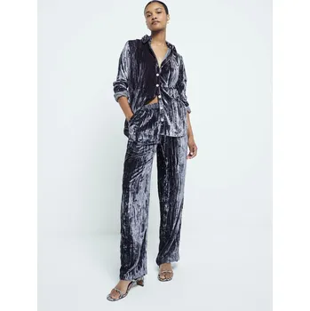 Dámské kalhoty RIVER ISLAND SAMETOVÉ ROVNÉ KALHOTY (42)