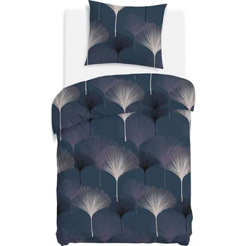 Povlečení Povlečení bavlněné 140x200 satén BAVLNA tmavě modrá barva pampelišky