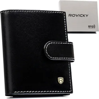 Módní doplněk Elegantní černé pouzdro na doklady z přírodní kůže Barva: Černá