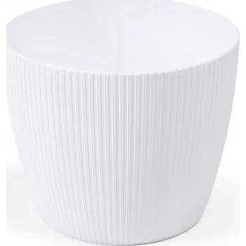 Květináč Plast Květináč bílý Lamela 26,2 cm x 30,6 x 26 cm