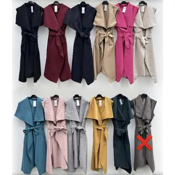 Dámská vesta Flaušová dlouhá vesta Barva: Tmavě modrá