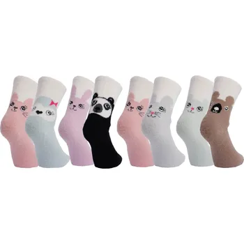 Pánské ponožky Dámské jemné ponožky s motivy zvířátek / 2 pár 37732 Barva: růžová,modrá, Velikost: 35-38 (23-25)