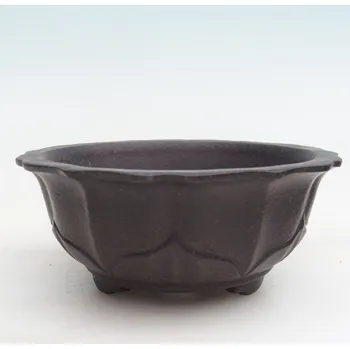 Květináč Keramická bonsai miska 15 x 15 x 6,5 cm hnědookrová