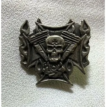 Odznak na šroubek KŘÍŽ MOTOR LEBKA