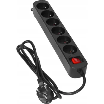 Napájecí kabel Prodlužovací Kabel Virone 1,5 m 6 ks černá