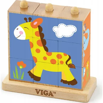 Dřevěná hračka Dřevěné logické kostky ZOO Viga 50834