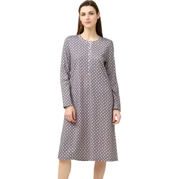 Dámské noční prádlo Dámská noční košile s puntíky a knoflíkovou légou Vamp 23343 smoky iron velikost XL