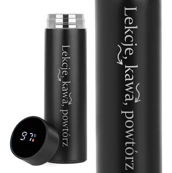 Termoska Termoska Smart LED Černá | Dárek Den Učitelů | Hodiny Káva Opakování