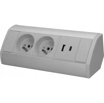 Elektrická zásuvka Elektrická Zásuvka do desky stolu Orno stříbrná