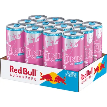 Energetický nápoj CZ distribuce Red Bull Pink Sugarfree energetický nápoj 12 x 250 ml plech