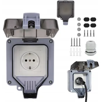 Elektrická zásuvka VENKOVNÍ ZÁSUVKA IP66 ZAHRADNÍ VODĚODOLNÁ 1-NÁSOBNÁ PŘÍSLUŠENSTVÍ 250V