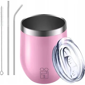 Termohrnek TERMOHRNEK SE SLÁMKOU a VÍKEM NA KOKTEJLY VÍNO KÁVU YERBA MATE 360 Ml