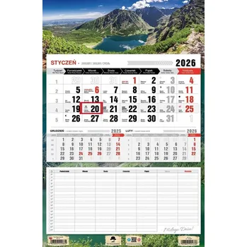 Kalendář Kalendarz 2026 jednodzielny z planem zajęć Tatry