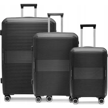 PUCCINI Sada 3 CESTOVNÍCH KUFRŮ PP 4 Kolečka Tvrdé 3v1 PP029-1