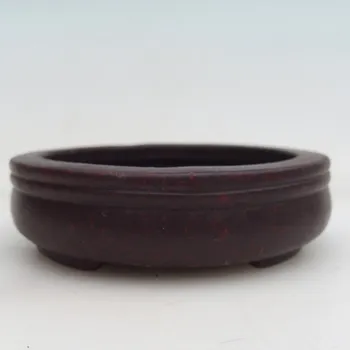 Květináč Keramická bonsai miska 9 x 9 x 2,5 cm hnědá