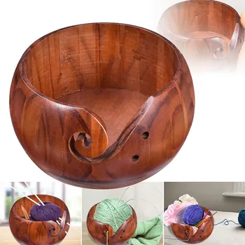 Dřevěná hračka Dřevěná miska na přízi pro háčkování
