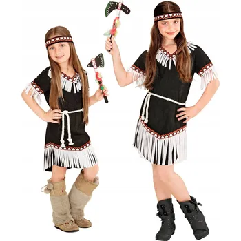 Karnevalový kostým Kostým Idianki Převlek Indiánka Černá Pocahontas Divoký západ 158