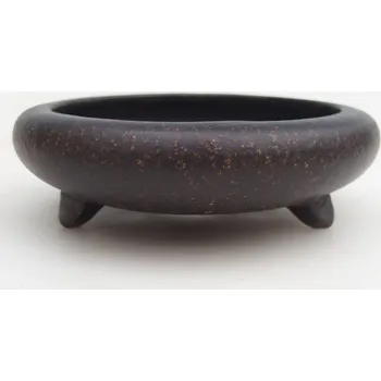 Květináč Keramická bonsai miska 11,5 x 11,5 x 4 cm hnědookrová