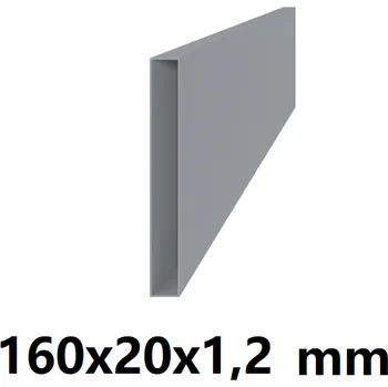 Stavební profil Pozinkovaný jeklový profil 160x20x1,2mm 2 m (JOKL-160x20x1.25-ZN-2)