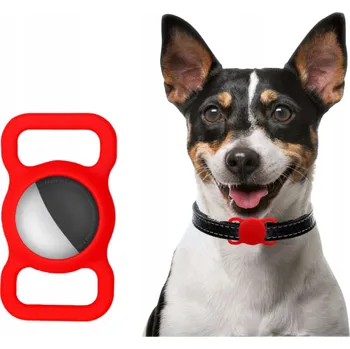 Pouzdro na mobilní telefon Pouzdro AirTag na obojek / popruh / postroj ČERVENÉ