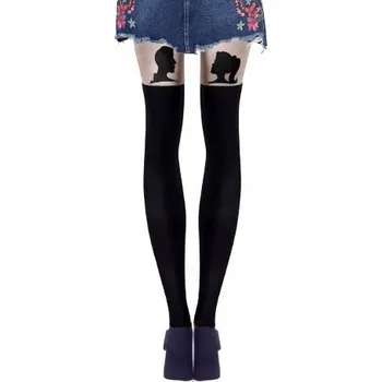 Dámské punčochy Vzorované Punčocháče Calzedonia 40 DEN, vícebarevné béžová + černá, velikost 1/2