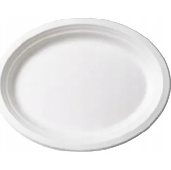 Talíř Oválný talíř 32x25 cm z cukrové třtiny - 50 ks