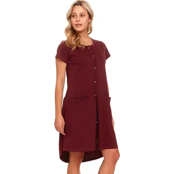 Dámská noční košile Noční košile na rozepínání Doctor Nap TCB.9445 Barva: Červená, Velikost: S