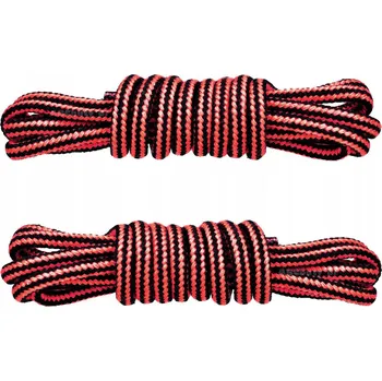 Vrták ČERVENO-ČERNÉ TREKINGOVÉ tkaničky 120 cm Kulaté 5 mm ŠNĚROVADLA G9-02
