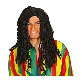 Karnevalová paruka Guirca paruka dlouhé černé kudrnaté vlasy