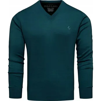 Pánský svetr Pánský svetr s výstřihem do V bavlněný, námořnická modrá, velikost M