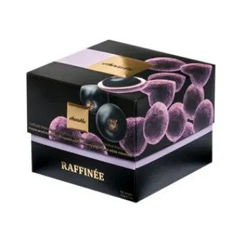 Čokoláda Bonboniéra gurmánských dražé Lyofilizovaný černý rybíz s borůvkovým jogurtem a bílou čokoládou Raffinée chocoMe