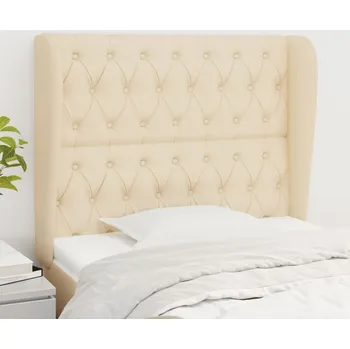 Čelo postele typu ušák krémové 103x23x118/128 cm textil IM_3118287
