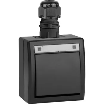 vypínač Schodišťový Spínač Jednopólový Vodotěsný AQUANT Antracit