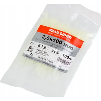 Stahovací páska STĚHOVACÍ PÁSKY KABELOVÉ STAHOVACÍ PÁSKY BÍLÉ PEVNÉ 2,5X100 MM 100 KS