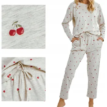 Dámské noční prádlo Taro dámské pyžamo bavlna šedé, velikost L