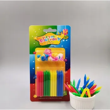 Dortová svíčka Barevné narozeninové svíčky na dort, 24 ks