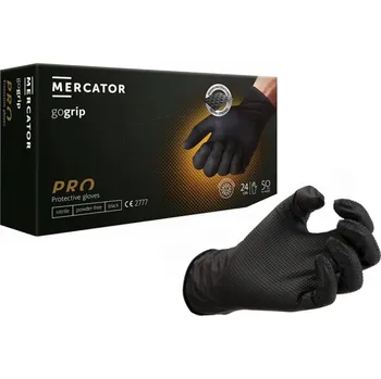 Pracovní rukavice Nitrilové rukavice Mercator GOGRIP BLACK černé a50 XXL