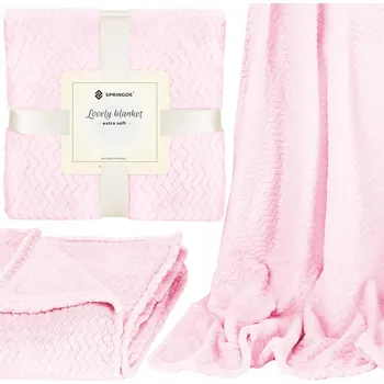 Prostěradlo Deka Springos polyester 130 cm x 180 cm růžová