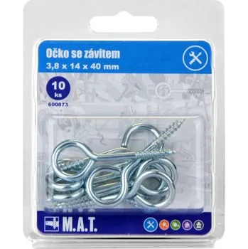 Hřebík očko se závitem zavřené 40x14x3,8mm Zn (10ks)