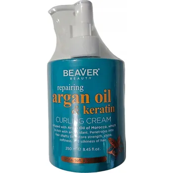 Vlasová regenerace BEAVER Arganový olej a Keratin Krém na lokny 250 ml