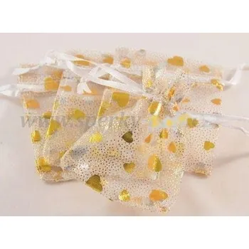 Dárková krabička Dárkový pytlík srdíčka 01 (Obal na šperky)