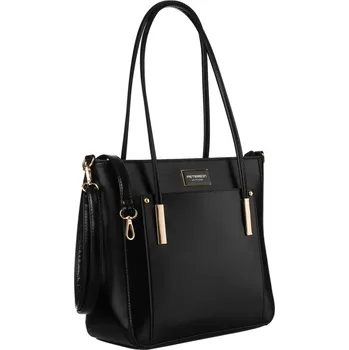 Kabelka Módní, velká dámská taška z ekologické kůže Barva: Černá