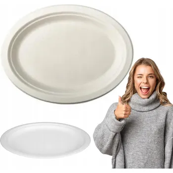 Talíř Talíř z organického rákosu 32x25cm ovál 50 Ks