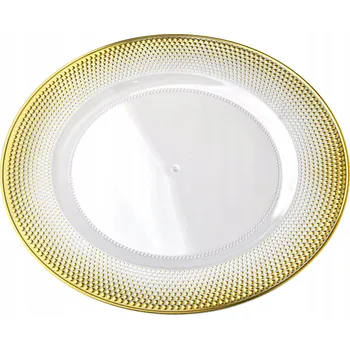 Talíř BLANCHE CLEAR ozdobný talíř pod talíř průhledný 33 cm sklo elegantní styl