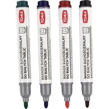 Popisovač na bílou tabuli, vícebarevný Toma, 4 ks